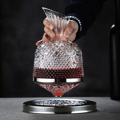 Vinora Dekanter mit drehbarem Boden – Glas Karaffe für Wein