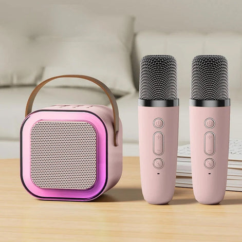 Tragbares kabelloses Karaoke-System mit zwei Mikrofonen