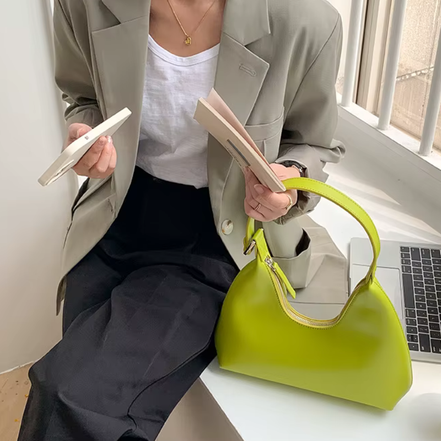 Selmira Schultertasche mit einfachem Gurt und Reißverschluss
