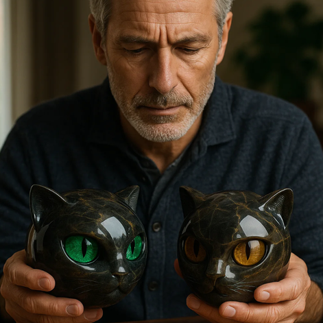 Mini Katzenfigur – Dekorative Skulptur für Tisch und Regal