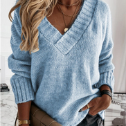 Damen Oversize Pullover mit V-Ausschnitt Elvarisse