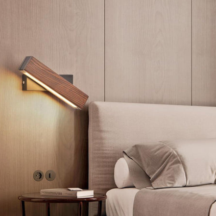 Lumivaro LED Wandleuchte aus Holz mit Drehbarem Leuchtenkopf