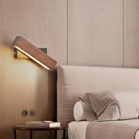 Lumivaro LED Wandleuchte aus Holz mit Drehbarem Leuchtenkopf