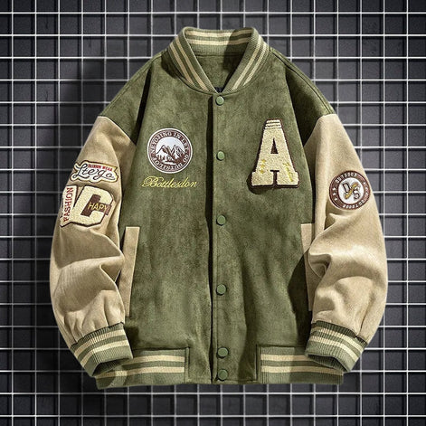 Varellio Herren Bomberjacke mit Knopfverschluss
