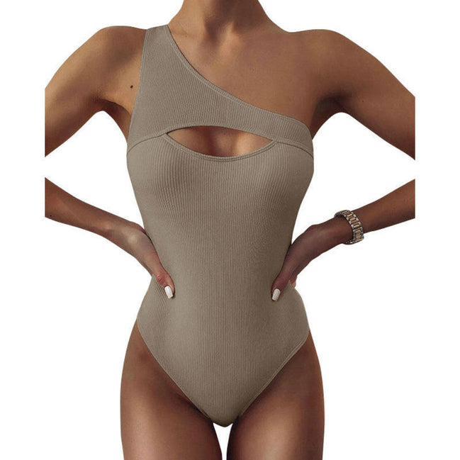 Marivessa Damen Badeanzug mit One-Shoulder Design