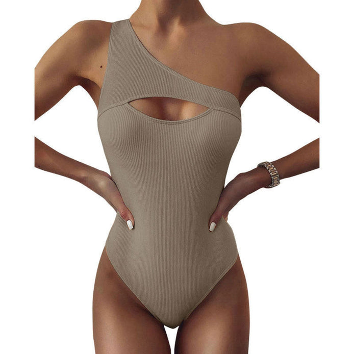 Marivessa Damen Badeanzug mit One-Shoulder Design