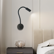 Flexora Nachttischleuchte mit Schwanenhals – LED Lampe mit 360° Drehung