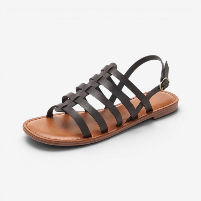Lorvessa Damen Schuhe mit Schnallenriemen und flacher Sohle