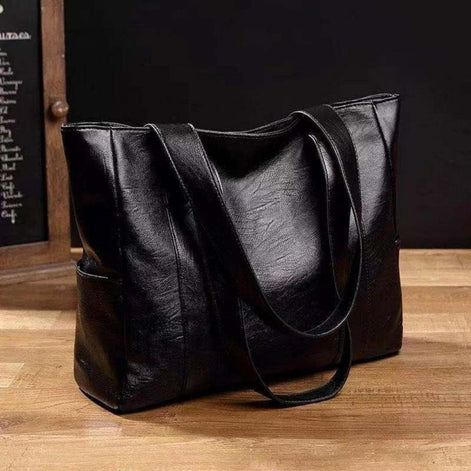 Ravello Schultertasche Damen aus Leder mit großem Hauptfach und breiten Trägern