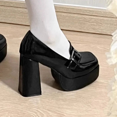 Selvina Keilschuhe – Damen Schuhe mit Keilabsatz, Schnallenverschluss und PU-Material