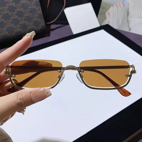 Olivessa Damen Sonnenbrille mit rechteckigem Metallrahmen