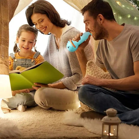 Lumini Projektor-Taschenlampe – Kinder Taschenlampe mit Bildprojektion und Dia-Scheiben