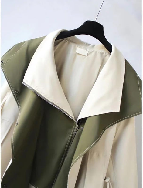 Calviro Trenchcoat mit Kapuze und Knopfverschluss in langer Passform für Alltag und Freizeit