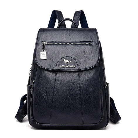 Velmora Damen Rucksack mit Überschlag und mehreren Fächern