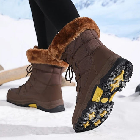 Damen Schnürstiefel mit Plüschfutter und kräftiger Sohle Virella