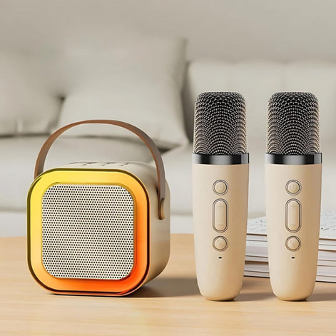 Tragbares kabelloses Karaoke-System mit zwei Mikrofonen