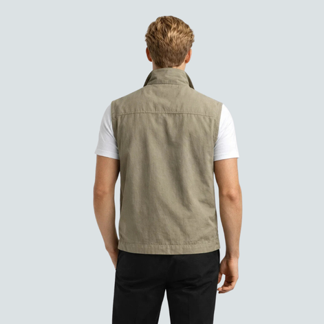 Varex Herren Utility Weste mit Stehkragen und Reißverschluss