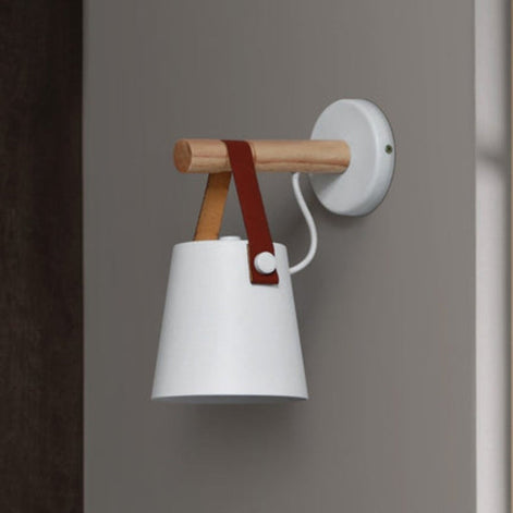 Valmera Hängende LED Wandleuchte aus Holz und Metall für Innenräume