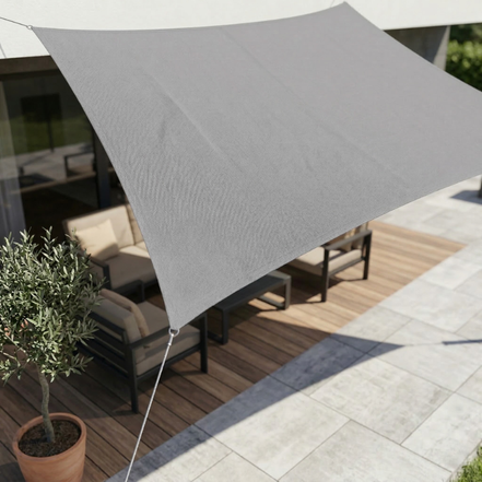 ShadeNova Rechteckiges Sonnensegel mit Befestigungsseilen für Garten und Terrasse