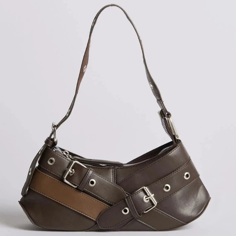 Schultertasche mit verstellbarem Gurt und Reißverschlussfach