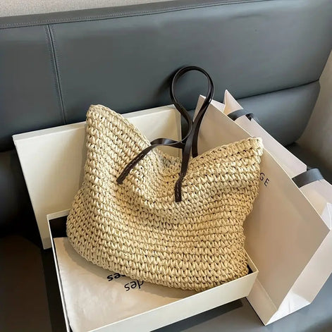 Laymira Damen Shopper aus Naturfasern mit verstellbaren Trägern