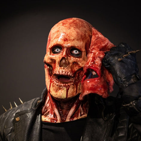 Halloween Vollgesichtsmaske mit beweglichem Kiefer und Magnetschale – Ravex
