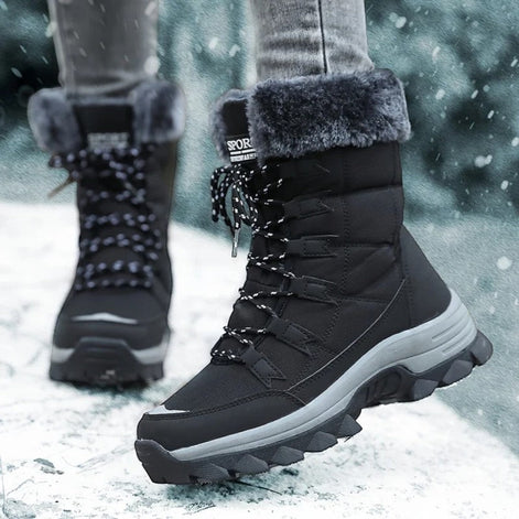 Damen Schnürstiefel mit Plüschfutter und kräftiger Sohle Virella