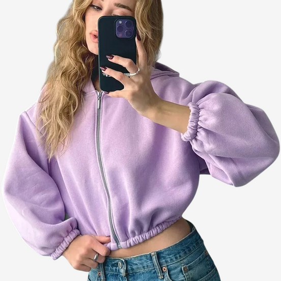 Damen Kapuzenjacke mit Reißverschluss und Langarm – Norivelle