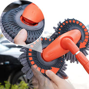 AutoGlidex Waschbürste mit Teleskopstiel und drehbarem Bürstenkopf
