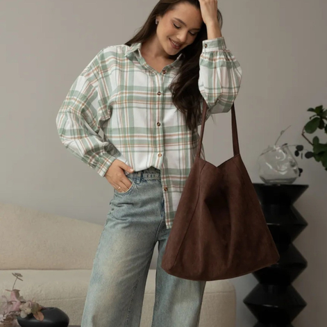 Sorella Tote Tasche – Handtasche mit Haspelverschluss und Innenfach mit Reißverschluss