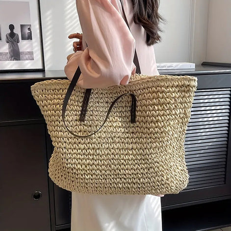 Laymira Damen Shopper aus Naturfasern mit verstellbaren Trägern