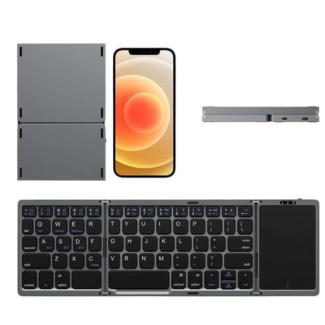 FoldType Touch Mini-Tastatur – Faltbare Bluetooth-Tastatur mit Touchpad