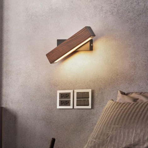 Lumivaro LED Wandleuchte aus Holz mit Drehbarem Leuchtenkopf