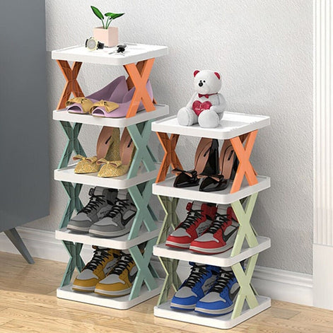 Mehrstufiges Schuhregal mit kompaktem Design für flexible Aufbewahrung