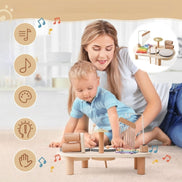 Sonvara Kinder Musikspielzeug Tisch mit Xylofon und Trommeln