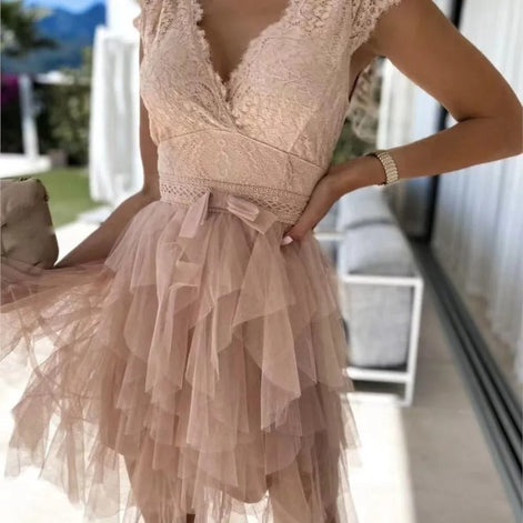 Avenelle Ärmelloses Damenkleid mit V-Ausschnitt und Rückenschleife