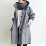 Damen Oversize Trenchcoat mit langen Ärmeln und Seitentaschen – Ardelisse