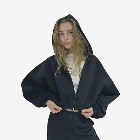 Damen Kapuzenjacke mit Reißverschluss und Langarm – Norivelle