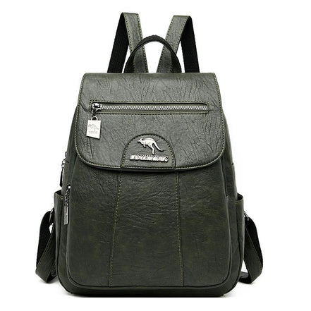 Velmora Damen Rucksack mit Überschlag und mehreren Fächern