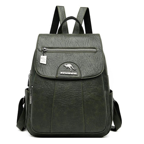 Velmora Damen Rucksack mit Überschlag und mehreren Fächern