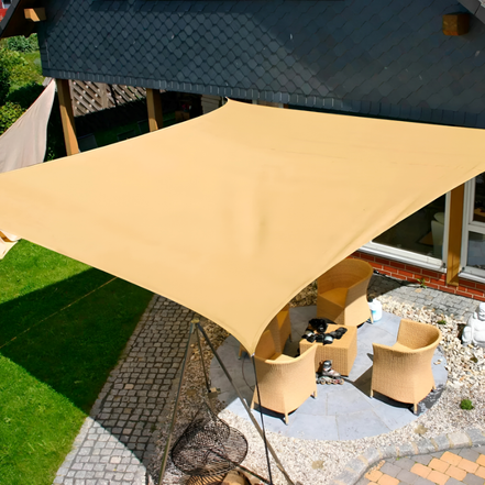 ShadeNova Rechteckiges Sonnensegel mit Befestigungsseilen für Garten und Terrasse
