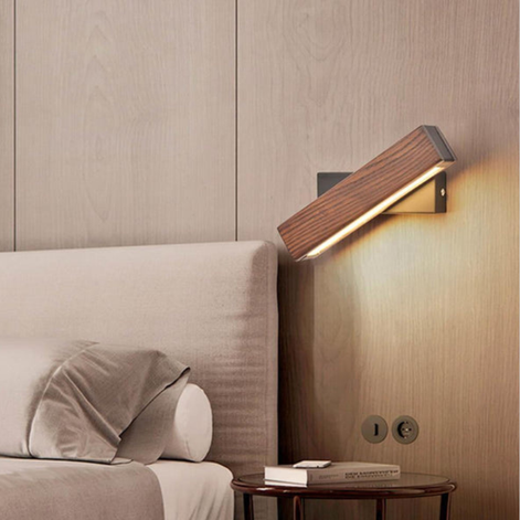 Lumivaro LED Wandleuchte aus Holz mit Drehbarem Leuchtenkopf