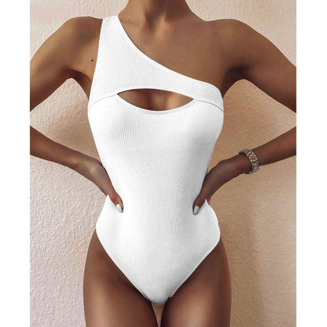 Marivessa Damen Badeanzug mit One-Shoulder Design