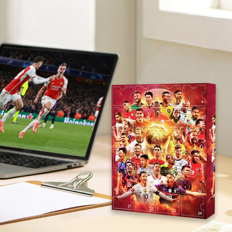 Fußball Adventskalender mit 24 Figuren und nummerierten Türchen – Torviano
