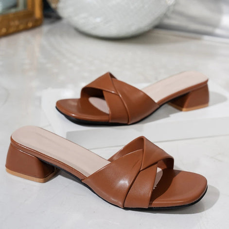 Loravelle Damen Schuhe mit offenem Design und Blockabsatz