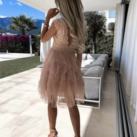 Avenelle Ärmelloses Damenkleid mit V-Ausschnitt und Rückenschleife