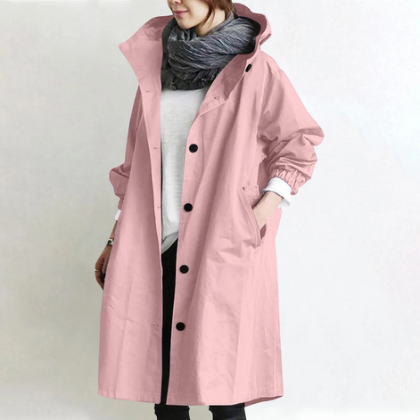 Damen Oversize Trenchcoat mit langen Ärmeln und Seitentaschen – Ardelisse
