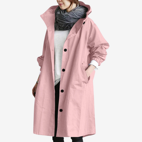 Damen Oversize Trenchcoat mit langen Ärmeln und Seitentaschen – Ardelisse