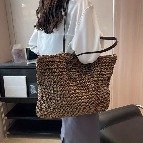 Laymira Damen Shopper aus Naturfasern mit verstellbaren Trägern