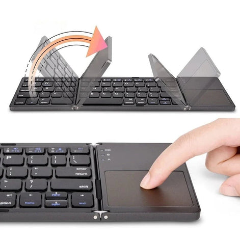 FoldType Touch Mini-Tastatur – Faltbare Bluetooth-Tastatur mit Touchpad